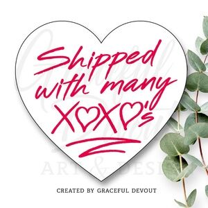 Shipped With Many XOXO’s- 2" (inches) Sticker (48ct.)  [GD121-48]